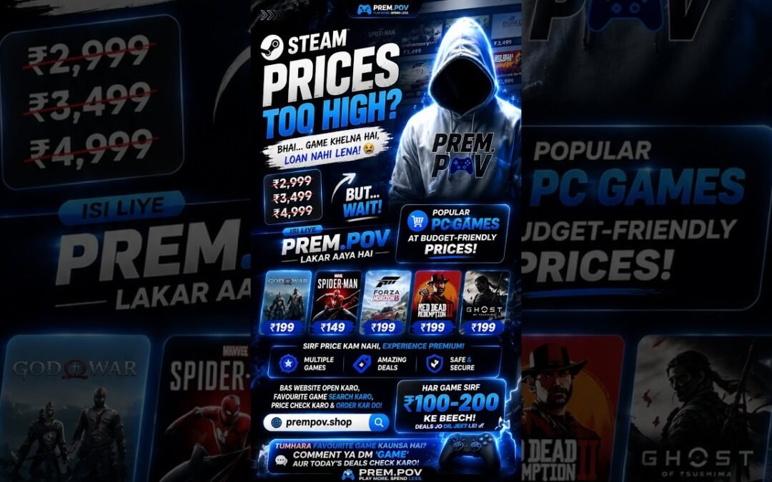 Steam Pe ₹4,999?! 😭 But Yahan Games ₹99 Se! | PC Gaming Deals 🎮 #gamingindia #steamgames #pcgames
