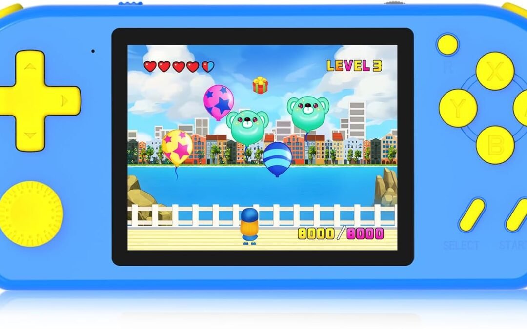 Handheld Games for Kids Rechargeable Preloaded 218 Retro Video Games, Blue
