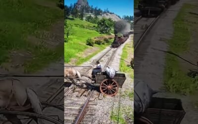 Her Wagon Got Stuck on the Tracks in RDR2… Total Disaster?! #shorts #gaming