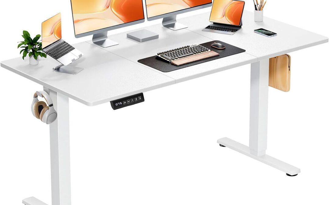 DUMOS 63 Inch Electric Standing Desk, Memory Adjustable Home Office Desk